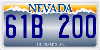 NV license plate 61B200