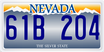 NV license plate 61B204