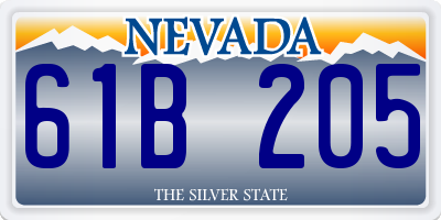 NV license plate 61B205