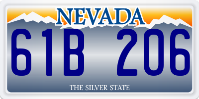 NV license plate 61B206