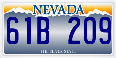 NV license plate 61B209