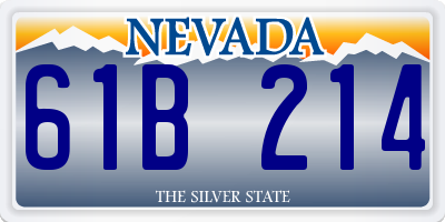 NV license plate 61B214