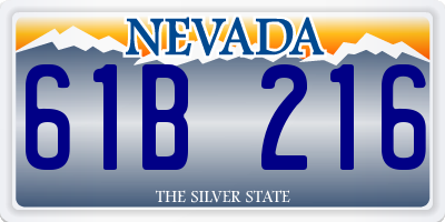 NV license plate 61B216