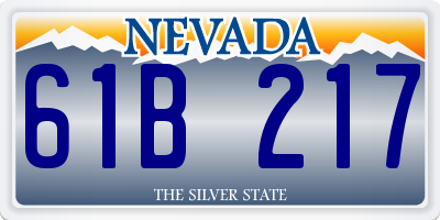 NV license plate 61B217