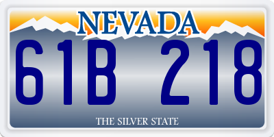 NV license plate 61B218