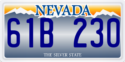 NV license plate 61B230