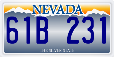 NV license plate 61B231