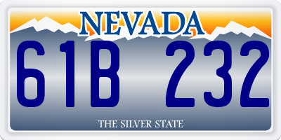 NV license plate 61B232