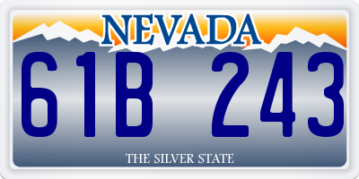 NV license plate 61B243