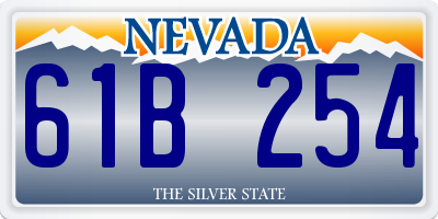 NV license plate 61B254