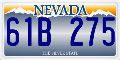 NV license plate 61B275