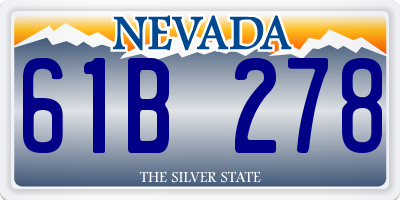 NV license plate 61B278