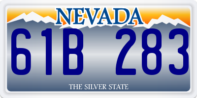 NV license plate 61B283