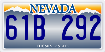 NV license plate 61B292