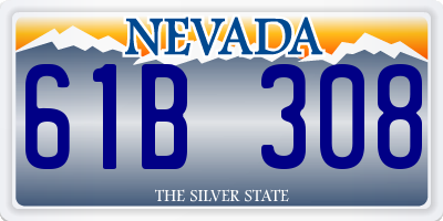 NV license plate 61B308