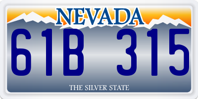 NV license plate 61B315