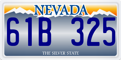 NV license plate 61B325