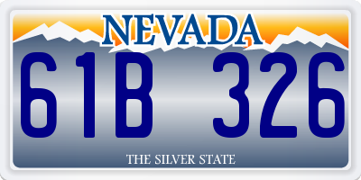 NV license plate 61B326