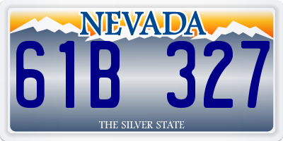 NV license plate 61B327