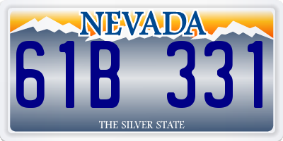 NV license plate 61B331