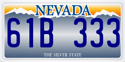 NV license plate 61B333