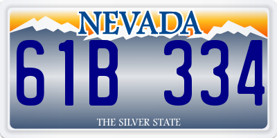 NV license plate 61B334