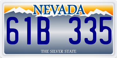 NV license plate 61B335