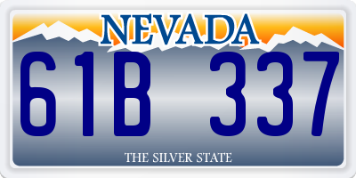 NV license plate 61B337