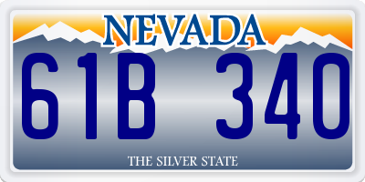 NV license plate 61B340