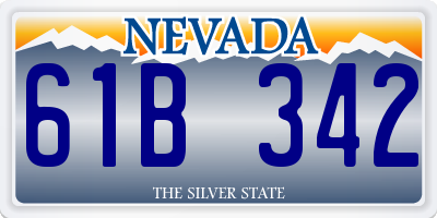 NV license plate 61B342