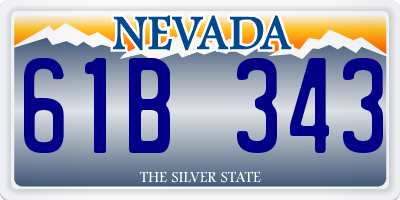 NV license plate 61B343