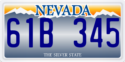 NV license plate 61B345