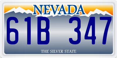 NV license plate 61B347