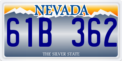 NV license plate 61B362