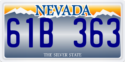 NV license plate 61B363