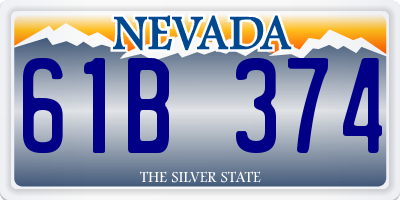 NV license plate 61B374