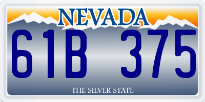 NV license plate 61B375