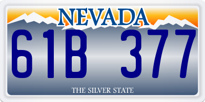 NV license plate 61B377