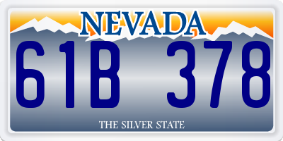 NV license plate 61B378