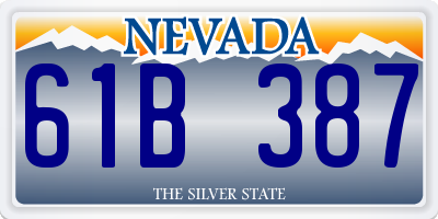 NV license plate 61B387