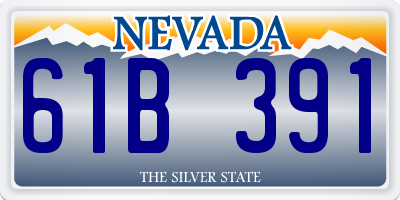 NV license plate 61B391