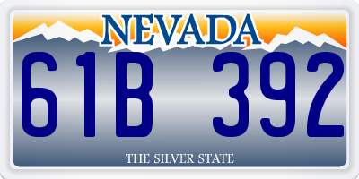 NV license plate 61B392