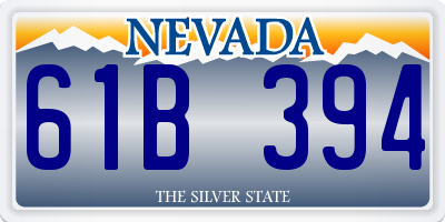 NV license plate 61B394