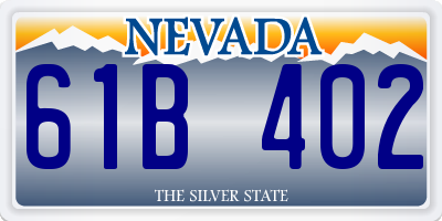 NV license plate 61B402