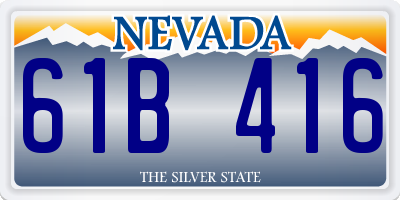 NV license plate 61B416