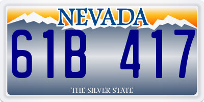NV license plate 61B417