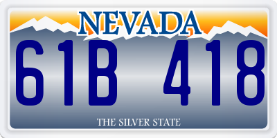 NV license plate 61B418