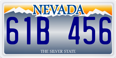 NV license plate 61B456