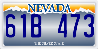 NV license plate 61B473