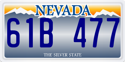 NV license plate 61B477